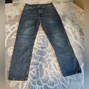 Lee Men's Relax Straight-Leg W32 X L30 Jeans in Washed Blue Denim